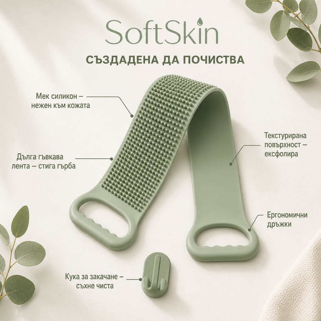 SoftSkin Антибактериална четка за гръб